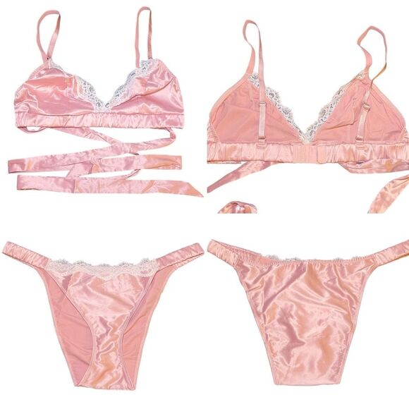NWT Adore Me Averly Unlined Satin Bralette & Panty Set in Mellow Rose Size Large - Picture 12 of 12